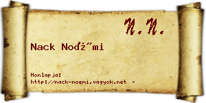 Nack Noémi névjegykártya